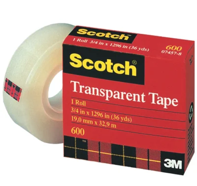 1/2" x 36 yds. Scotch 600 MultiTask Tape 12/Case